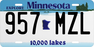 MN license plate 957MZL