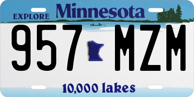 MN license plate 957MZM