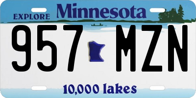 MN license plate 957MZN