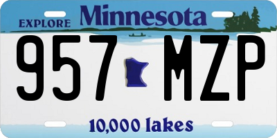 MN license plate 957MZP