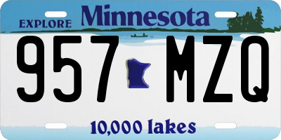 MN license plate 957MZQ