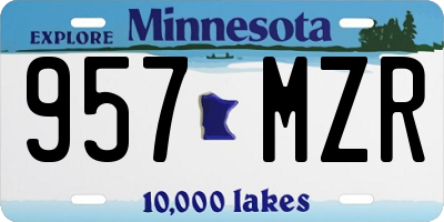 MN license plate 957MZR