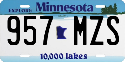 MN license plate 957MZS