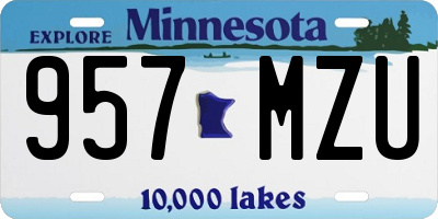 MN license plate 957MZU