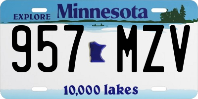 MN license plate 957MZV