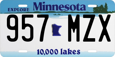MN license plate 957MZX