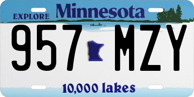 MN license plate 957MZY