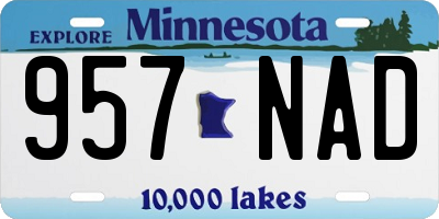 MN license plate 957NAD