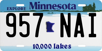 MN license plate 957NAI