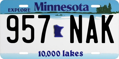 MN license plate 957NAK