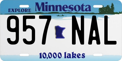 MN license plate 957NAL