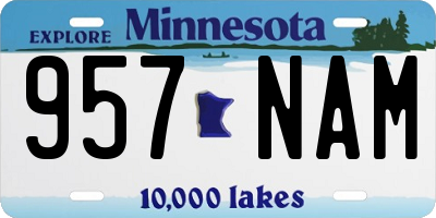MN license plate 957NAM