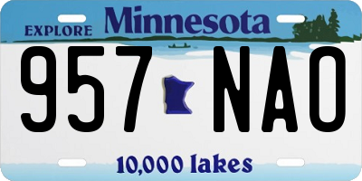 MN license plate 957NAO