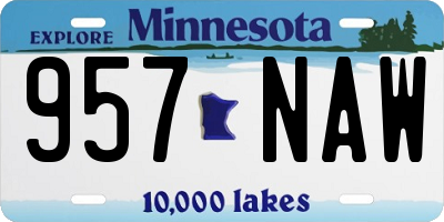 MN license plate 957NAW