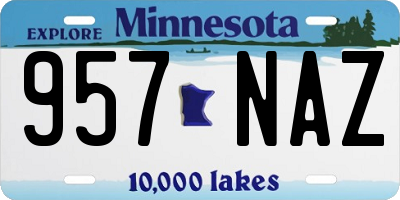 MN license plate 957NAZ