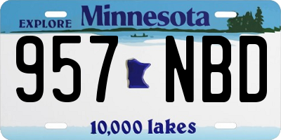 MN license plate 957NBD