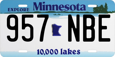 MN license plate 957NBE