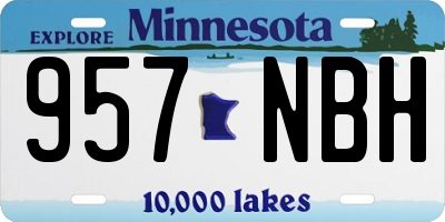 MN license plate 957NBH