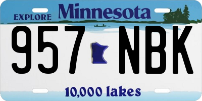 MN license plate 957NBK