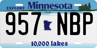 MN license plate 957NBP