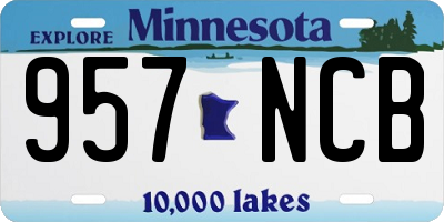 MN license plate 957NCB