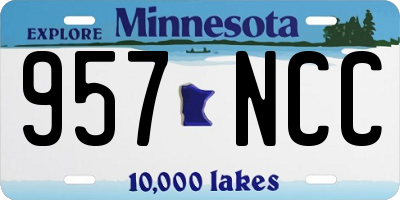 MN license plate 957NCC