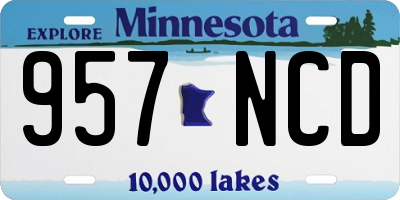 MN license plate 957NCD