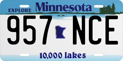 MN license plate 957NCE
