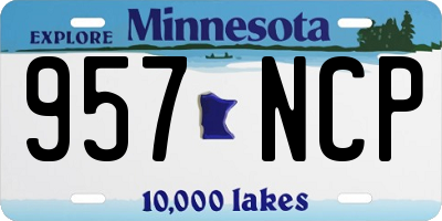 MN license plate 957NCP
