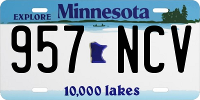 MN license plate 957NCV