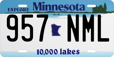 MN license plate 957NML