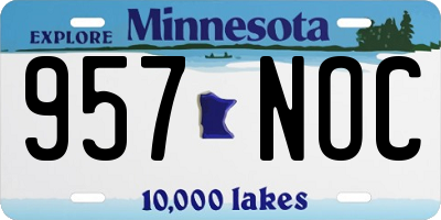MN license plate 957NOC