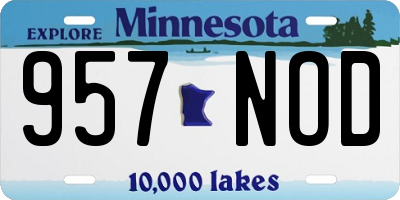 MN license plate 957NOD