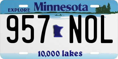 MN license plate 957NOL