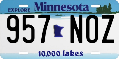 MN license plate 957NOZ
