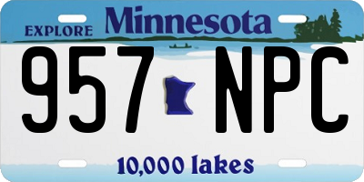 MN license plate 957NPC