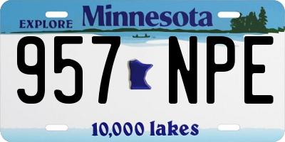 MN license plate 957NPE
