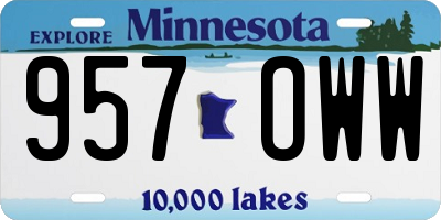 MN license plate 957OWW