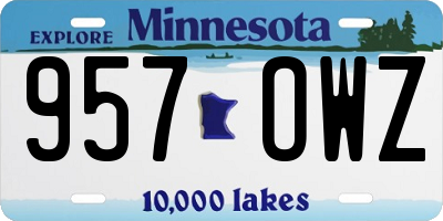 MN license plate 957OWZ