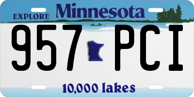 MN license plate 957PCI