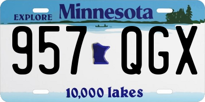 MN license plate 957QGX