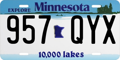 MN license plate 957QYX