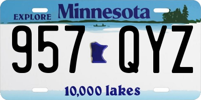 MN license plate 957QYZ
