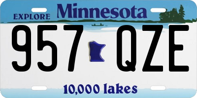 MN license plate 957QZE