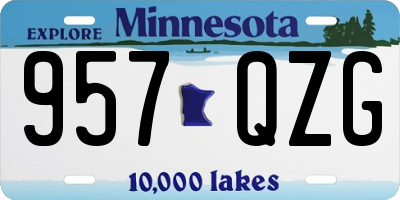 MN license plate 957QZG