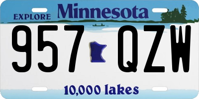 MN license plate 957QZW