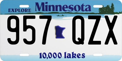 MN license plate 957QZX