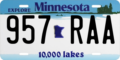 MN license plate 957RAA