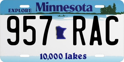 MN license plate 957RAC