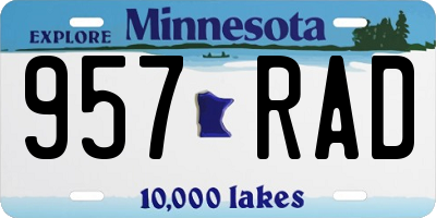 MN license plate 957RAD